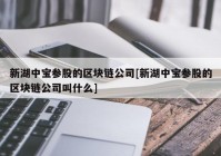 新湖中宝参股的区块链公司[新湖中宝参股的区块链公司叫什么]