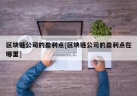 区块链公司的盈利点[区块链公司的盈利点在哪里]